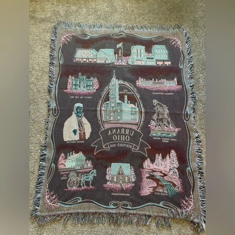 Urbana Ohio tapestry blanket